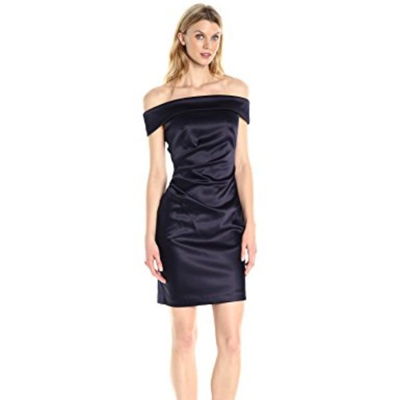Eliza J Dresses & Skirts - Eliza J Off The Shoulder Side Pleated Sheath Dress